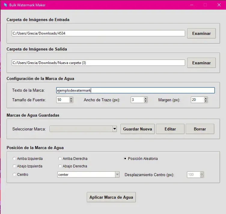 BWM free bulk image watermark maker: the desktop app settings, a process completed dialog and the command line version, view 2