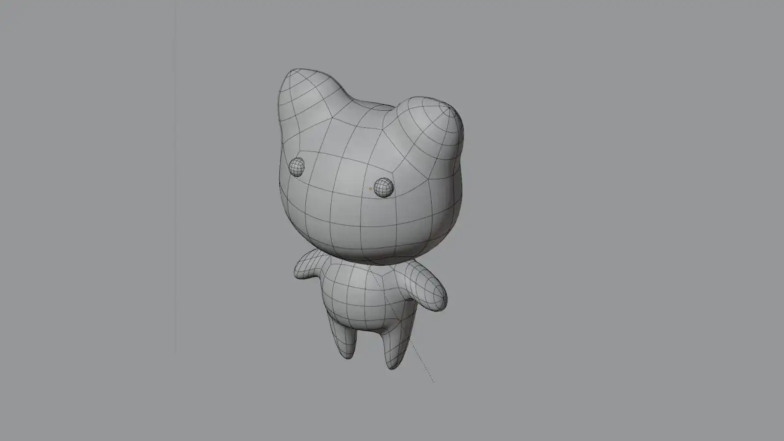Pink crystal baby bear 3D model with fluid animation inside, view 3