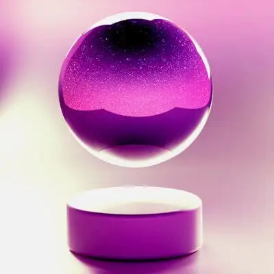 Free 3D model of floating magic spheres reflecting a galaxy and stars