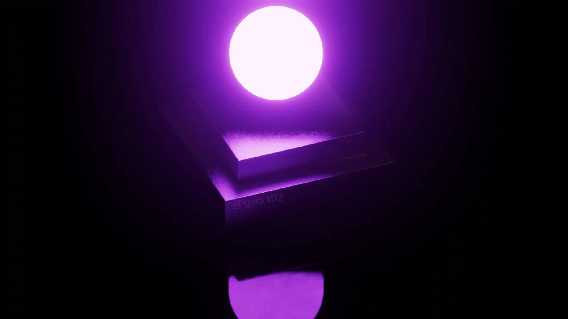 Glowing neon orb free 3D model, an abstract sci-fi prop for Blender, view 2
