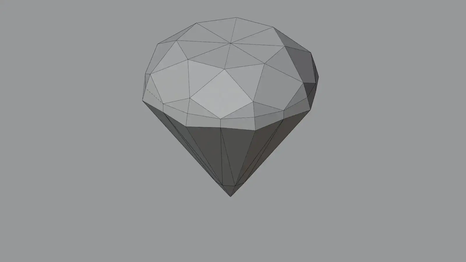 Faceted green diamond gemstone 3D model, view 2