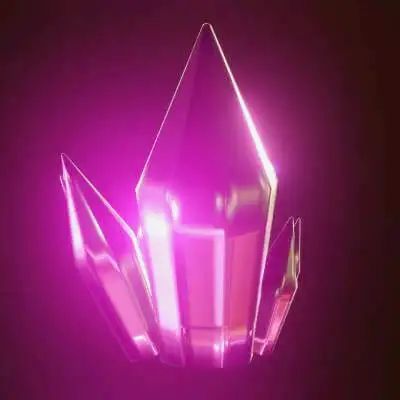 Pink crystal gem free 3D model in low poly, stylized fantasy RPG style