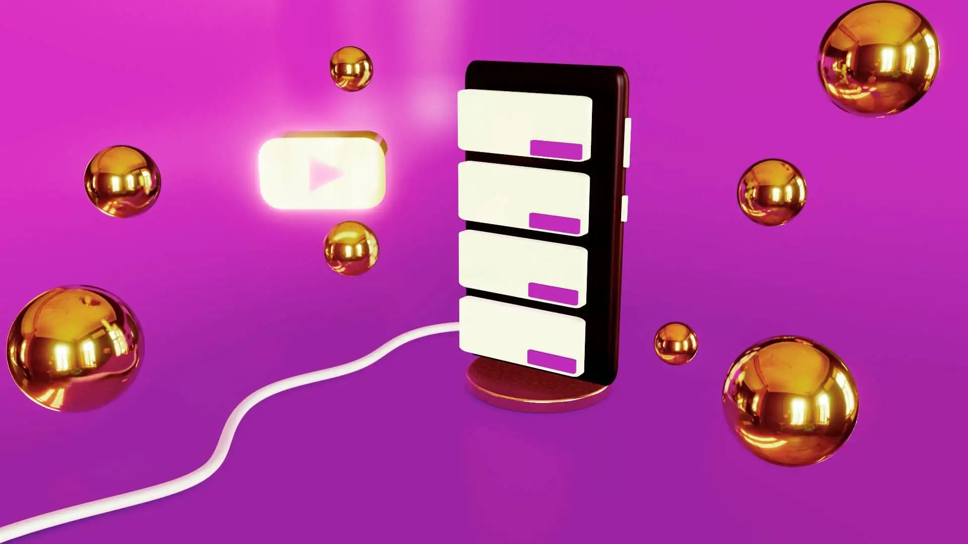 Free 3D model of a stylized smartphone showing a social media user interface, view 2