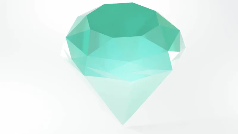 Faceted green diamond gemstone 3D model