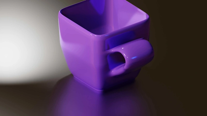 Glossy square ceramic coffee mug 3D model